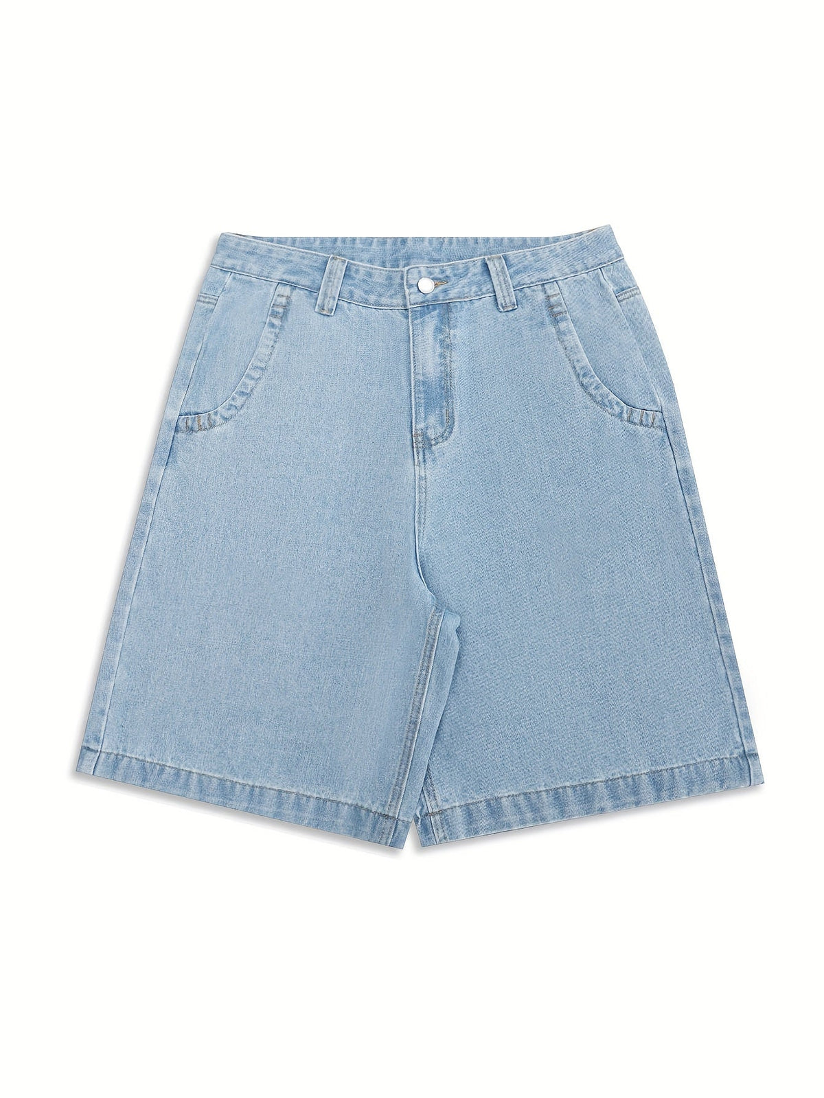 Relaxed Fit Bermuda Denim Shorts with Chic Floral Embroidery
