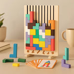 Wooden Tetris Puzzle Board – Ideal Desk Brain Break