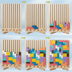 Wooden Tetris Puzzle Board – Ideal Desk Brain Break