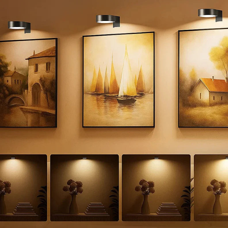 Wireless Magnetic Picture Light – Dimmable with 3 Color Temperatures and RGB Options