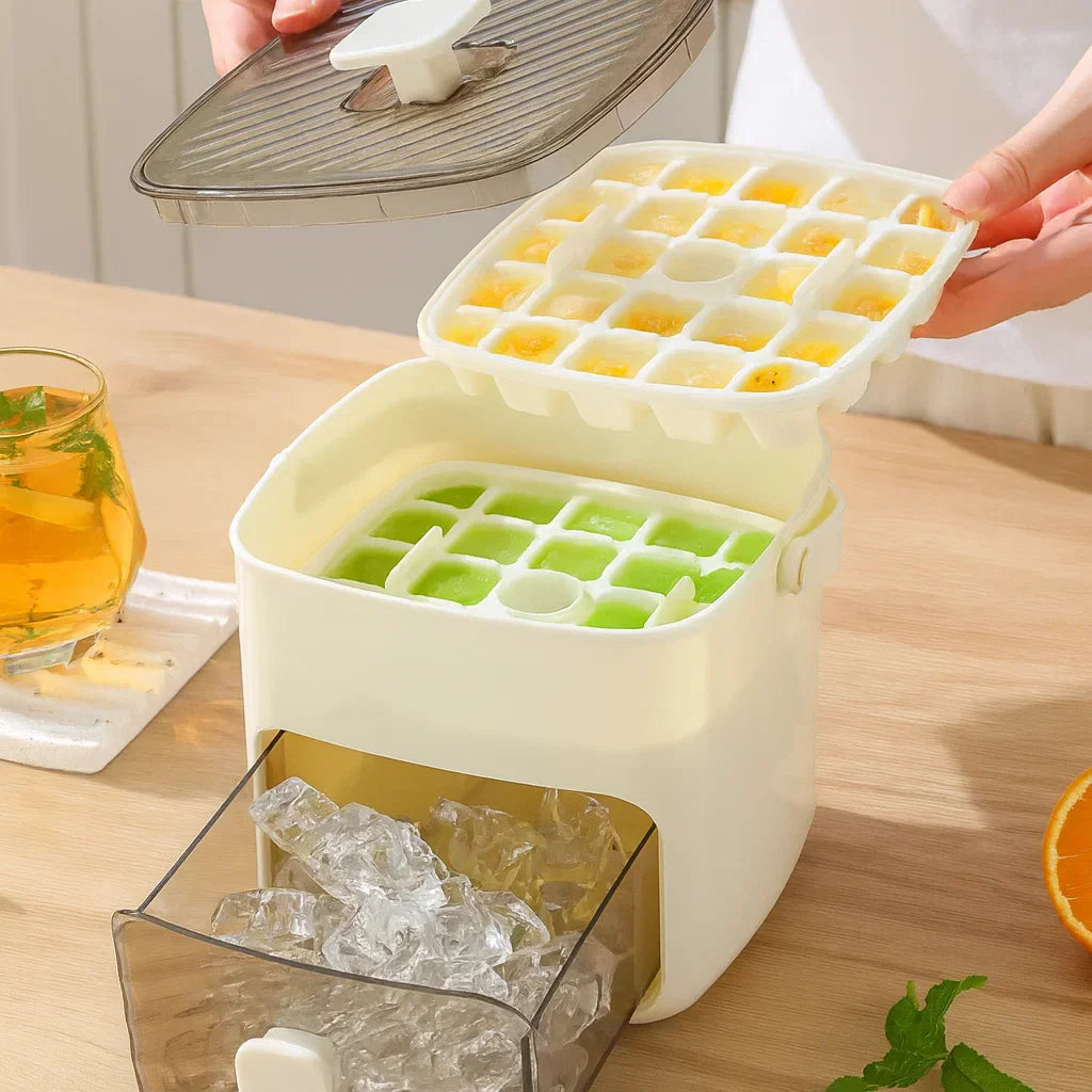 Effortless Ice Cube Tray with Dispensing Feature – 48 Spill-Free Cubes