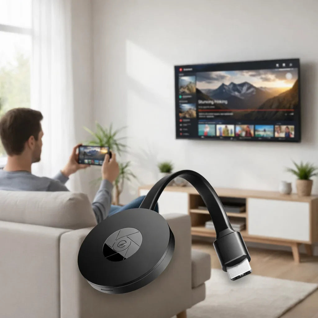 Wireless 1080p Screen Mirroring Adapter – Instantly Stream Content on the Big Screen