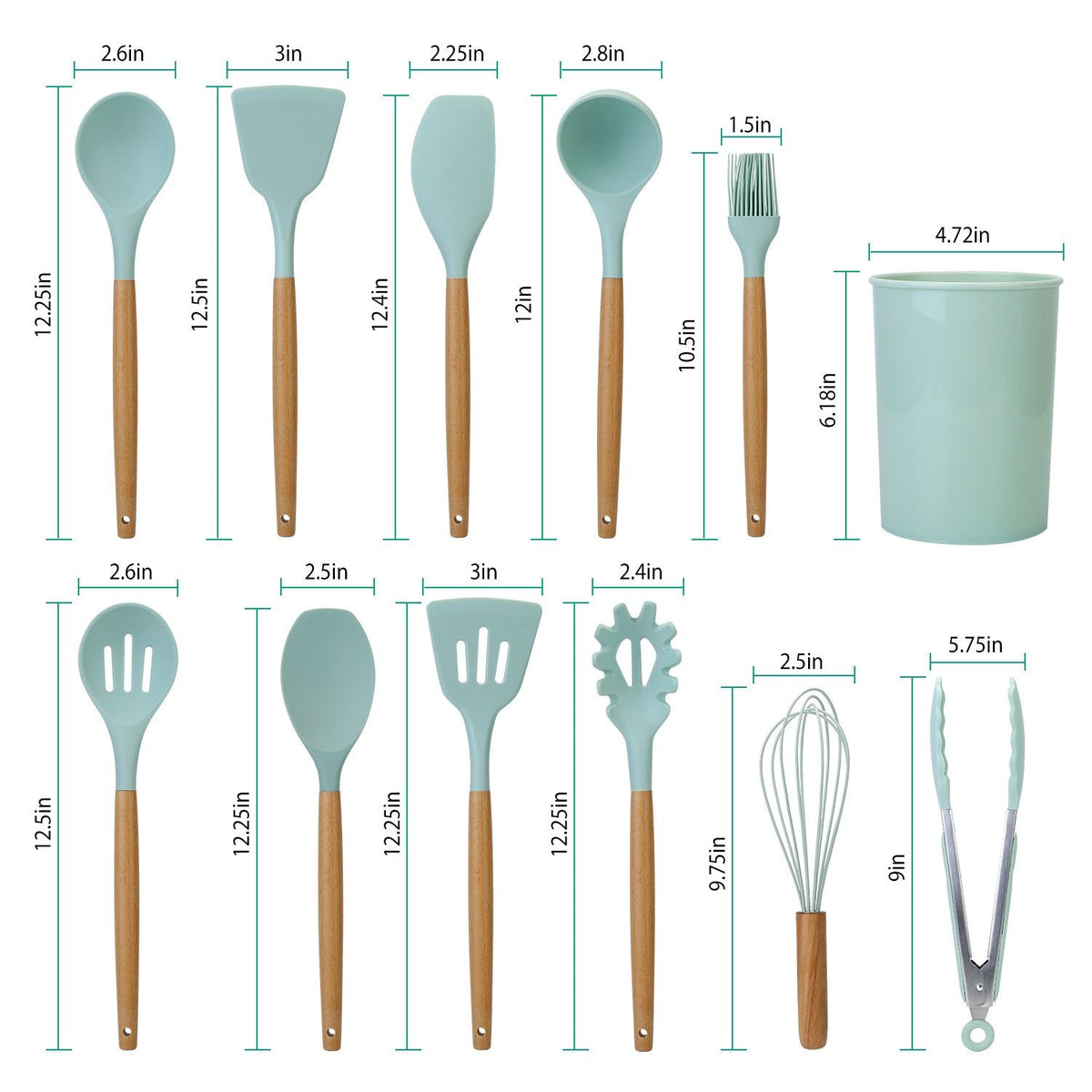 11-Piece Silicone Kitchen Utensil Set