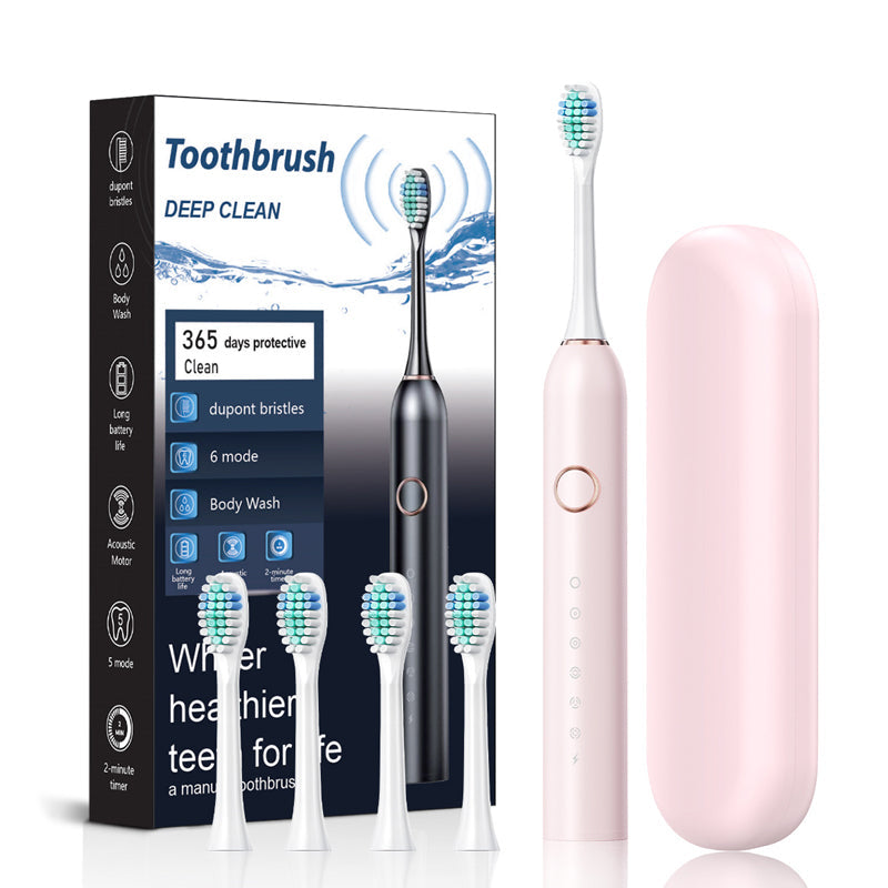 Sonic Electric Toothbrush | 6 Modes & IPX7 Waterproof | Available in White, Black, Pink
