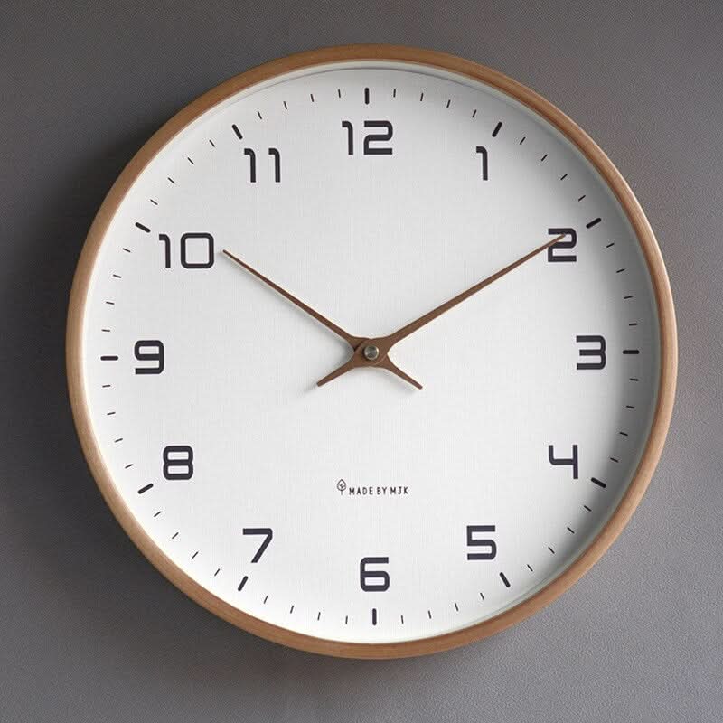 Scandinavian Wooden Wall Clock with Minimalist Design