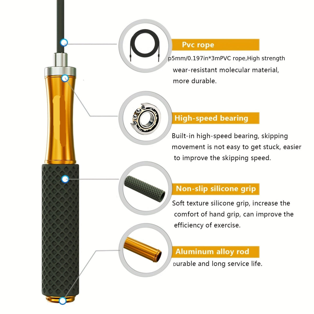 Adjustable Weighted Jump Rope for Speed Training