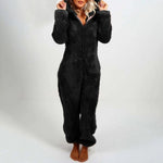 Elegant Long Fleece Overall with Hood