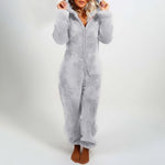 Elegant Long Fleece Overall with Hood