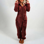 Elegant Long Fleece Overall with Hood