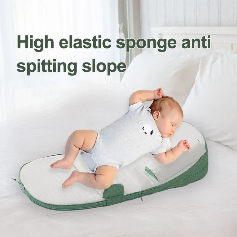 Newborn Bed Wedge Pillow for Side Sleeping – Anti-Roll Reflux Support