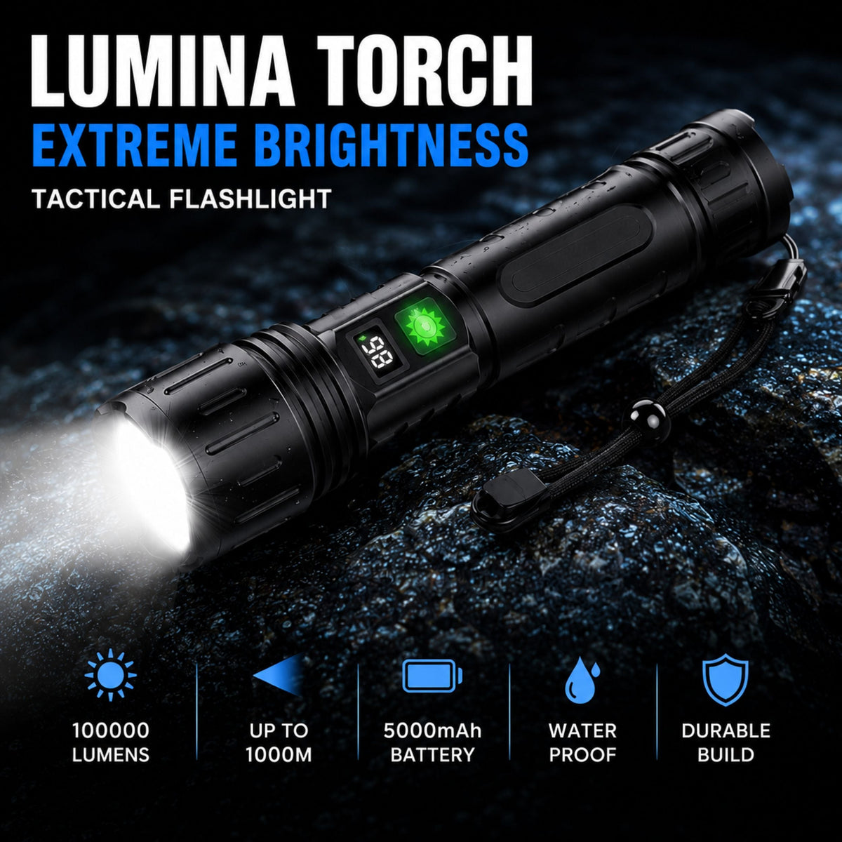 Extreme Brightness Tactical Flashlight