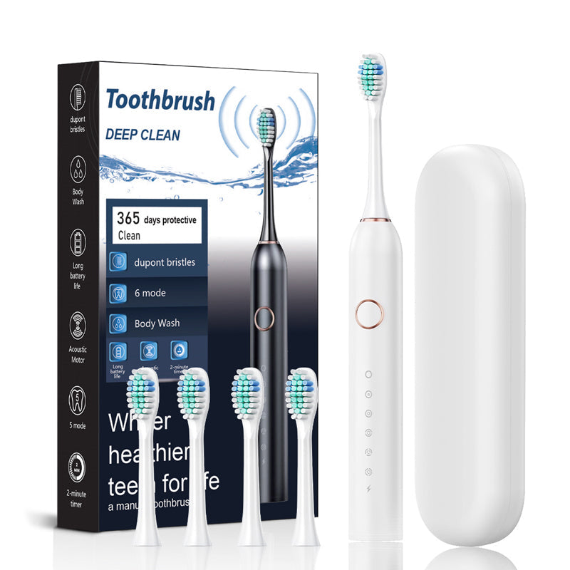 Sonic Electric Toothbrush | 6 Modes & IPX7 Waterproof | Available in White, Black, Pink