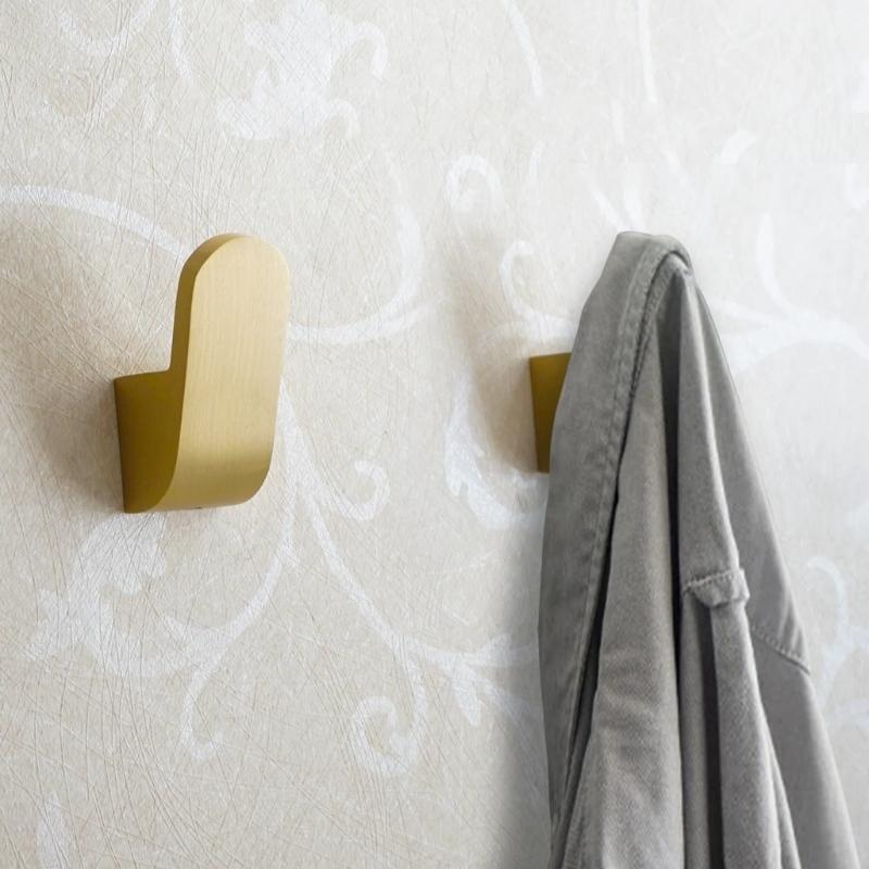 Modern Golden Brass Robe Wall Hooks