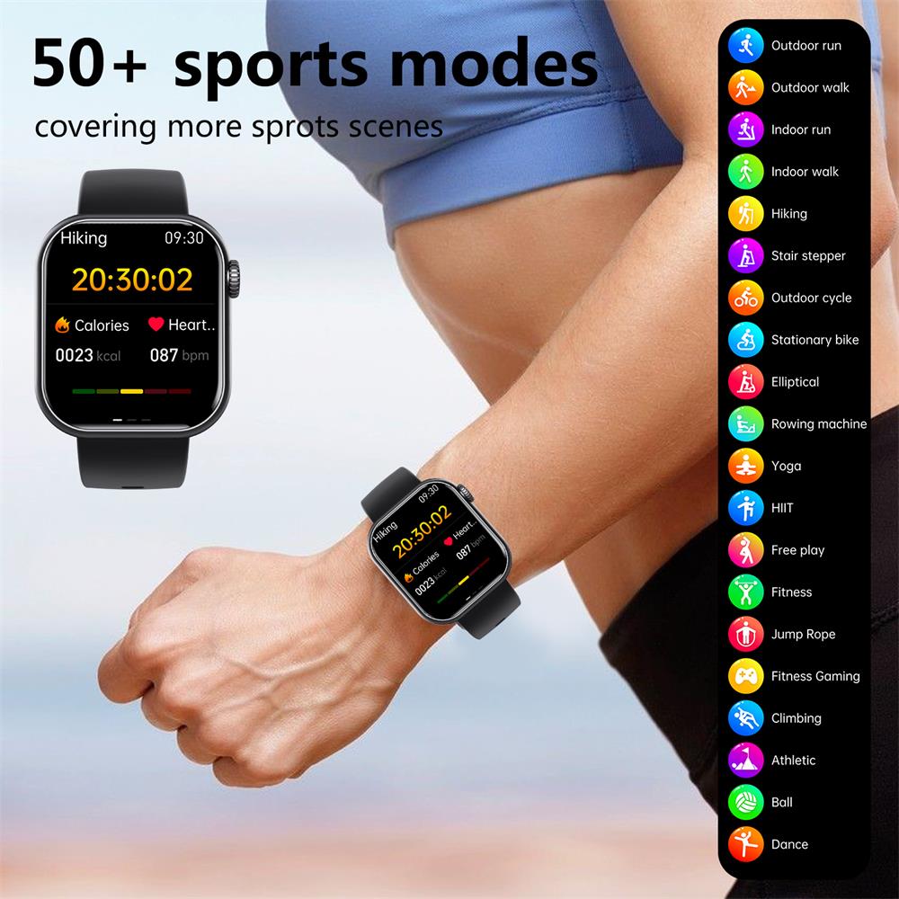 Waterproof Smartwatch with Blood Sugar, Blood Pressure, Blood Oxygen, and Sleep Monitoring Features