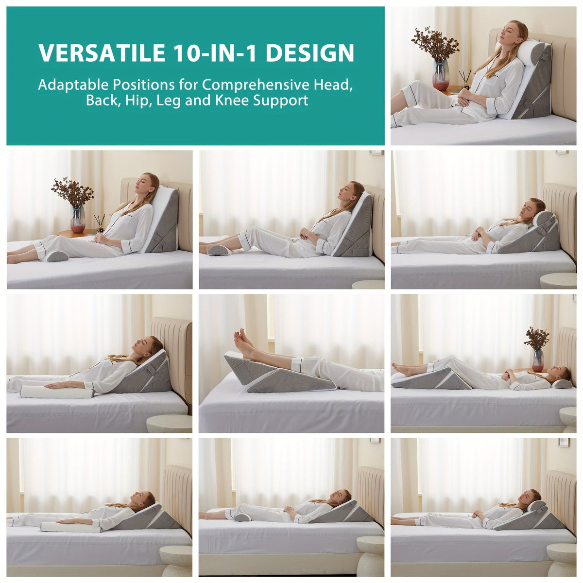 Adjustable Bed Wedge Pillow – Comfort and Support for Recovery