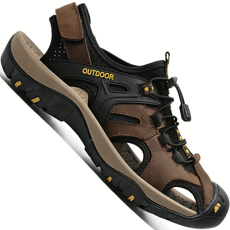 Men's High-Quality Leather Fisher Sandals – Comfortable and Long-Lasting
