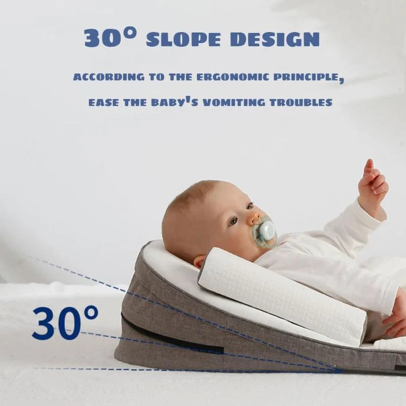 Newborn Bed Wedge Pillow for Side Sleeping – Anti-Roll Reflux Support
