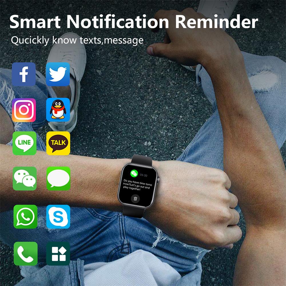 Waterproof Smartwatch with Blood Sugar, Blood Pressure, Blood Oxygen, and Sleep Monitoring Features
