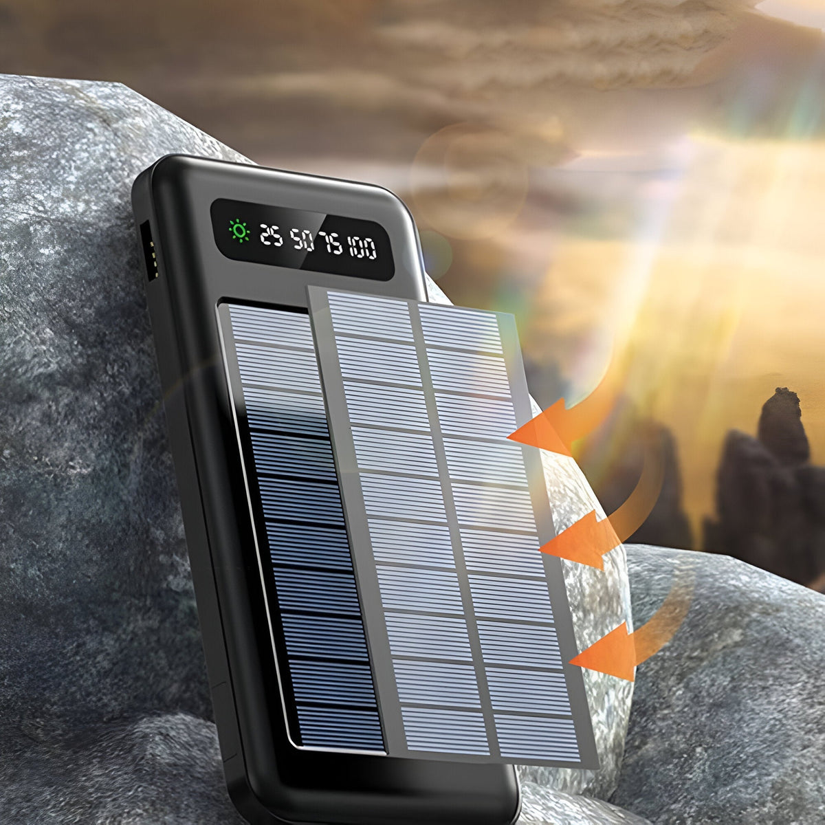 High-Capacity 20,000mAh Solar Power Bank – Quick Dual Charging