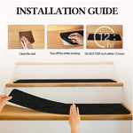 Slip-Resistant Stair Treads 10-Pack – 6"x24", 80-Grit, Weather-Resistant