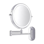 Rechargeable LED Magnifying Mirror | Cosmetics & Bathroom | Chrome Silver
