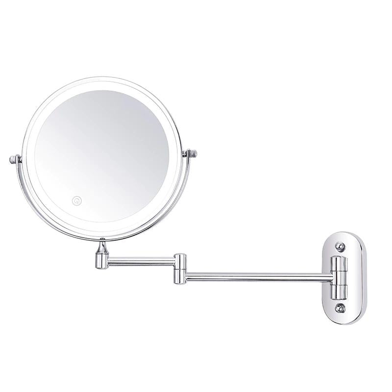 Rechargeable LED Magnifying Mirror | Cosmetics & Bathroom | Chrome Silver