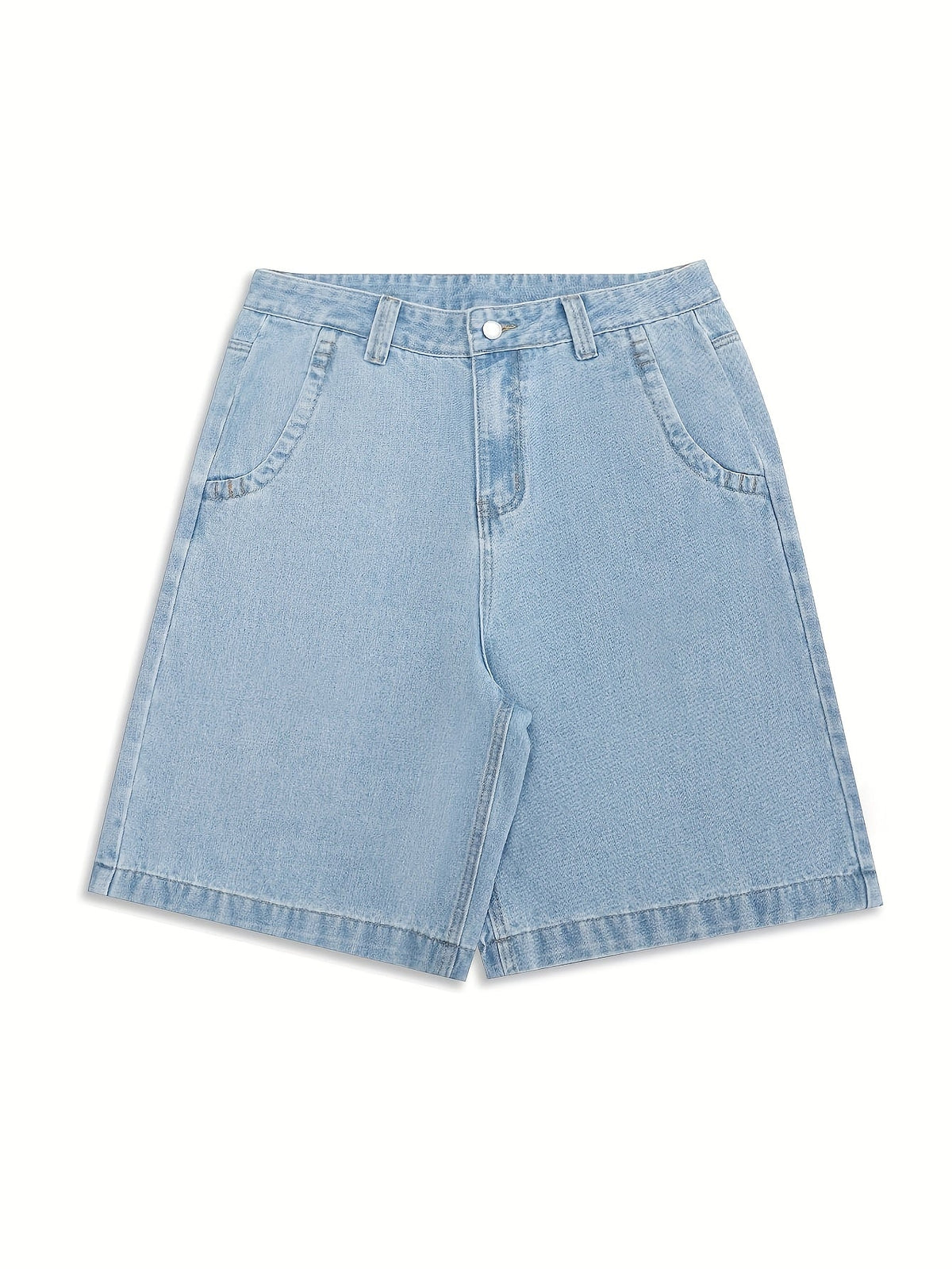 Relaxed Fit Bermuda Denim Shorts with Chic Floral Embroidery