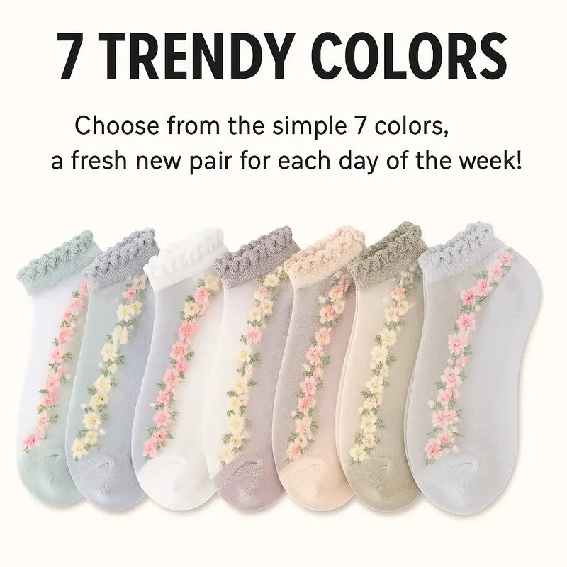 Elegant Lace Socks | Buy 5 Pairs, Get 5 Pairs FREE