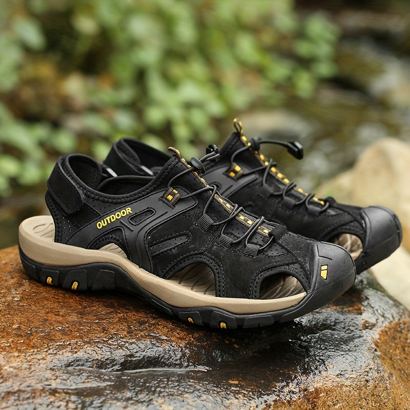 Men's High-Quality Leather Fisher Sandals – Comfortable and Long-Lasting