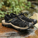 Men's High-Quality Leather Fisher Sandals – Comfortable and Long-Lasting