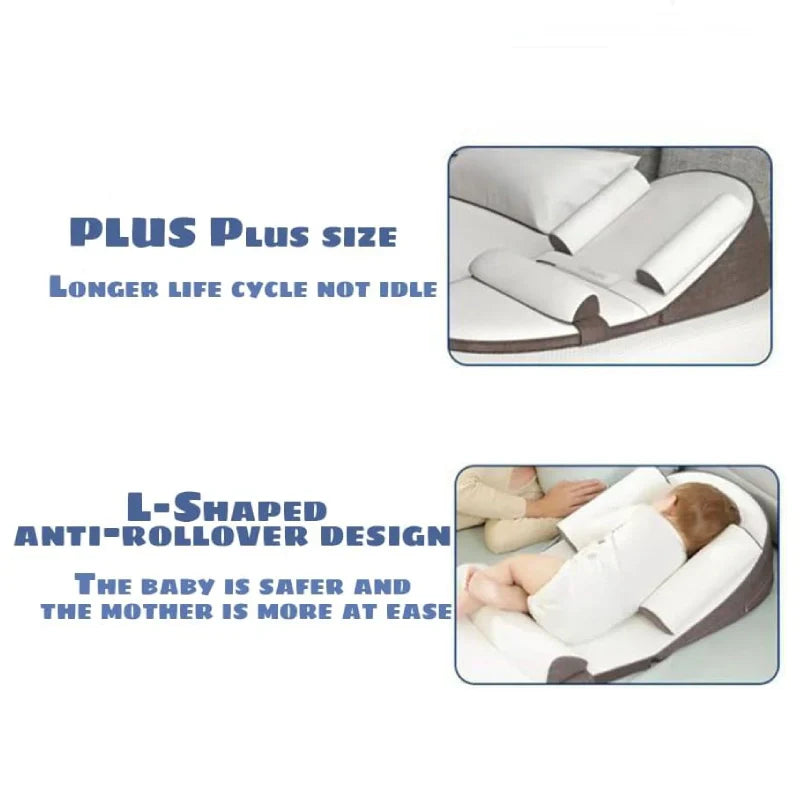 Newborn Bed Wedge Pillow for Side Sleeping – Anti-Roll Reflux Support