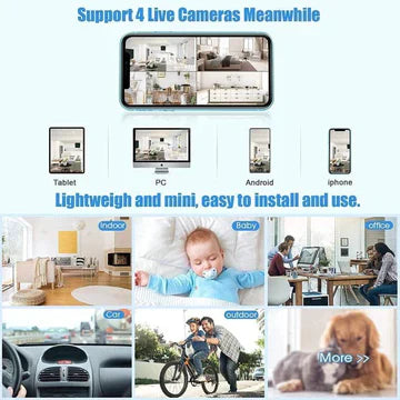 Mini Wireless Magnetic Camera with Audio and Live Video Streaming