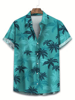 Men's Palm Print Shirt – Casual and Breathable Summer Wear