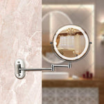 Rechargeable LED Magnifying Mirror | Cosmetics & Bathroom | Chrome Silver