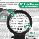 Full-Sided Magnifying Glass with LED Light – Hands-Free Reading Aid for Books, Crafts, and Hobbies