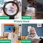 Full-Sided Magnifying Glass with LED Light – Hands-Free Reading Aid for Books, Crafts, and Hobbies