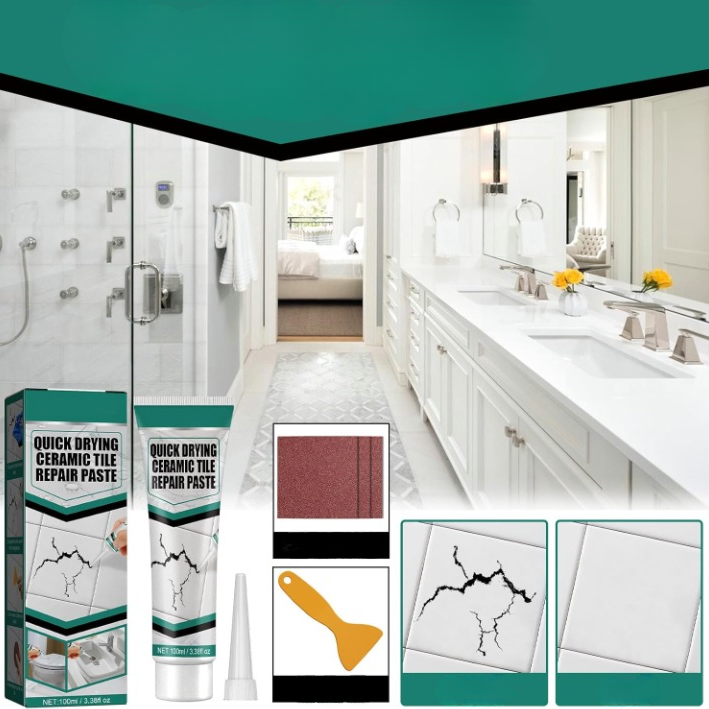 Quick-Drying Tile Repair Paste for Cracks, Chips, and Grout