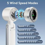 Portable Turbo Handheld Fan – 3-in-1 USB Rechargeable with 5 Speed Settings