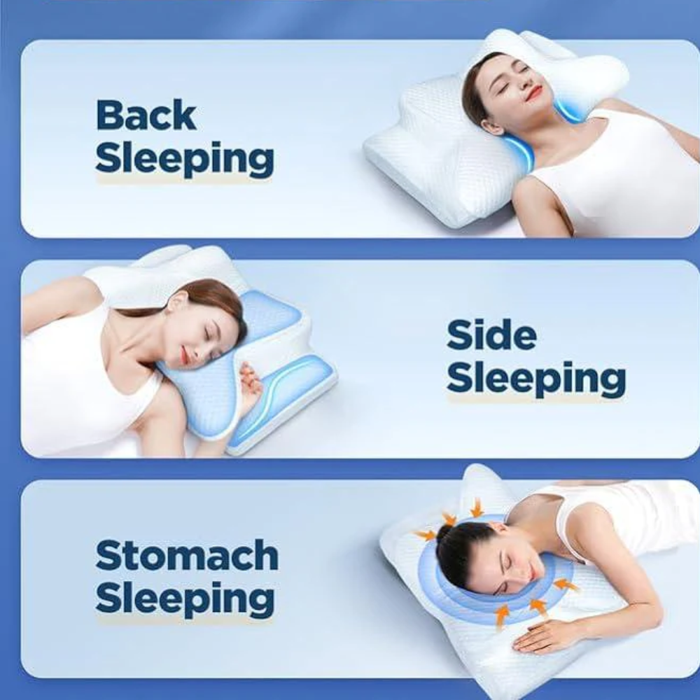 Anti-Snore Pillow | Ergonomic Neck and Head Support | White