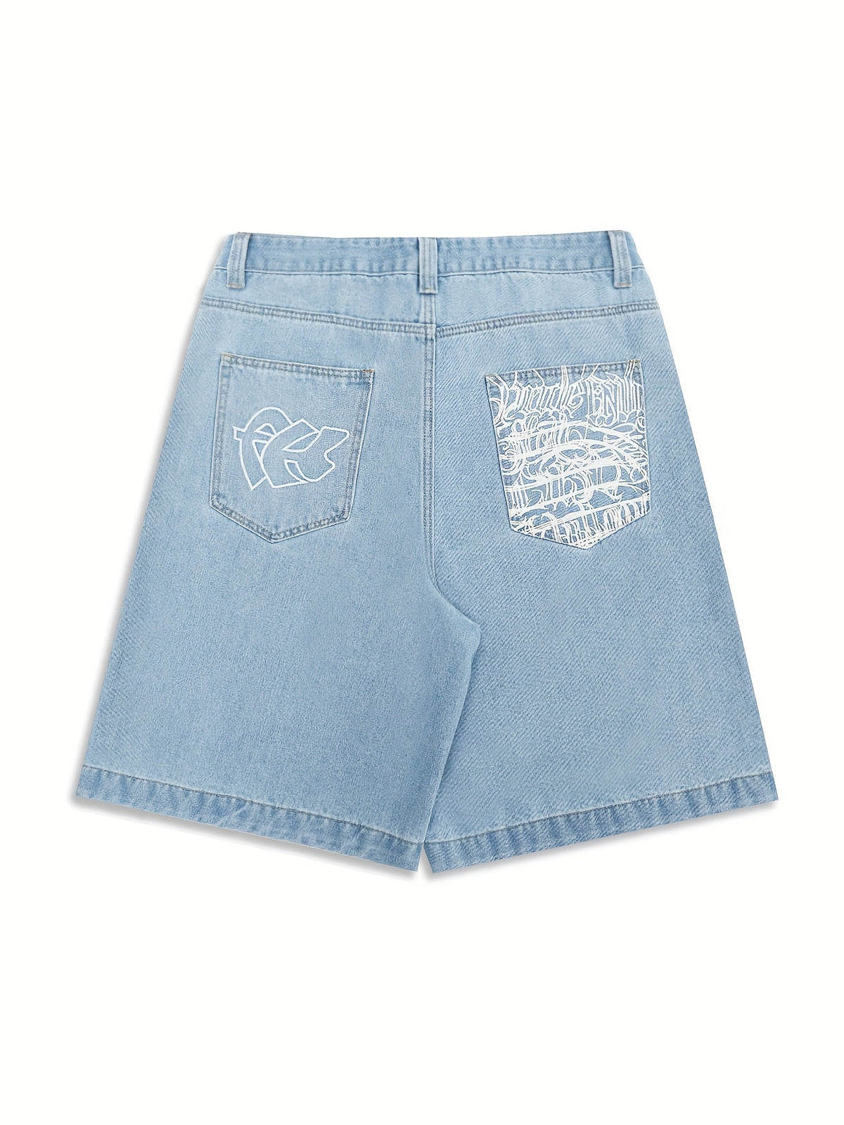 Relaxed Fit Bermuda Denim Shorts with Chic Floral Embroidery