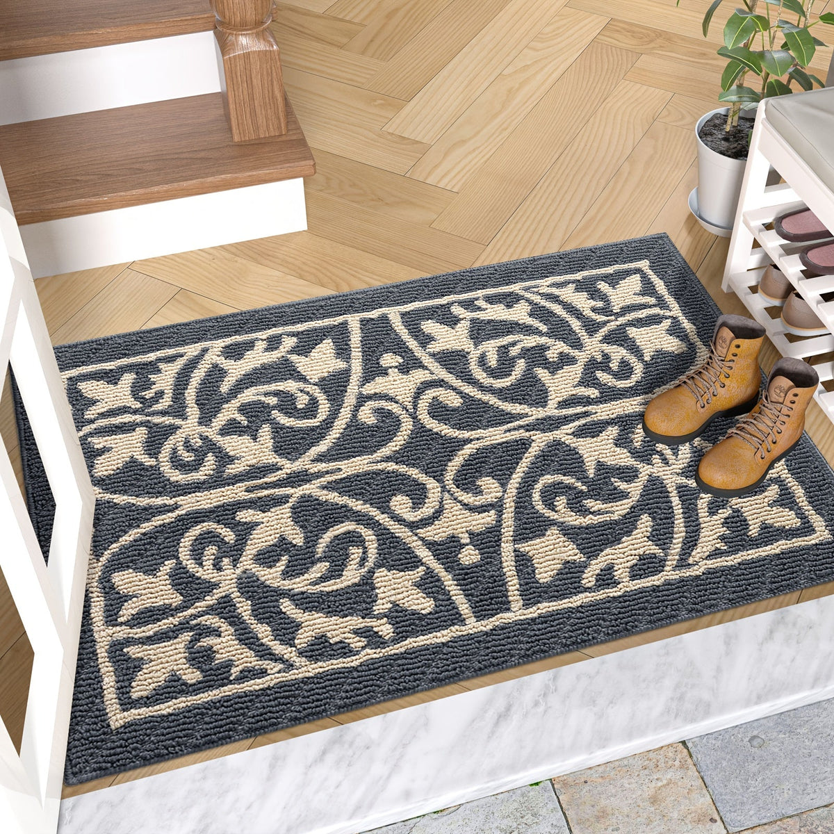 Low Profile Indoor Mat Entryway Rug Non-Slip - 1 Piece