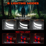 Rechargeable Headlamp 1000 Lumens, 230° Wide Angle, Waterproof, 2-Pack, Orange