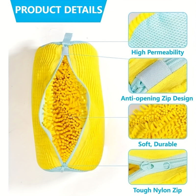 Heavy-Duty Shoe Washing Machine Bag with Zipper & Soft Protective Lining
