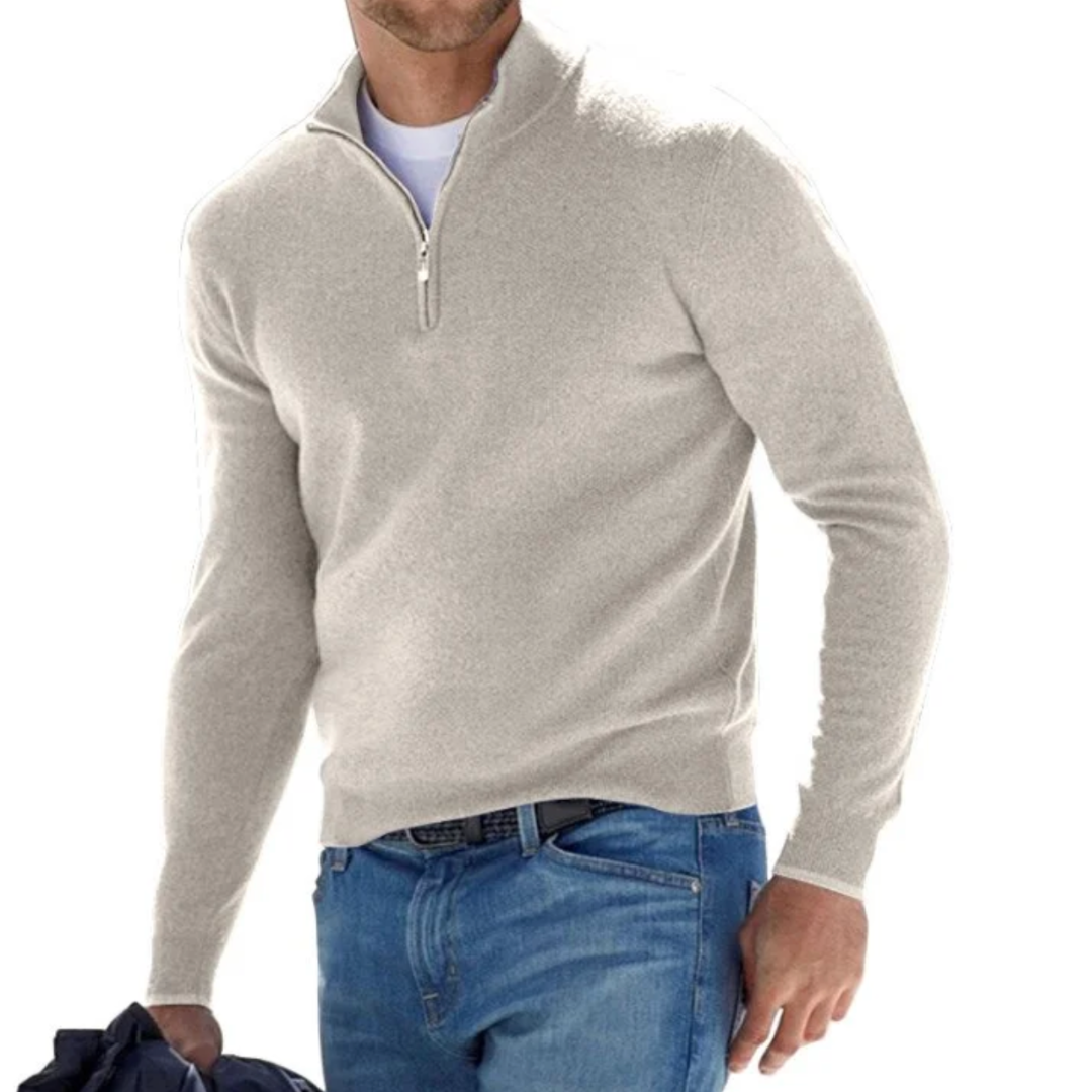 Elegant and Refined Men's Pullover with Zipper