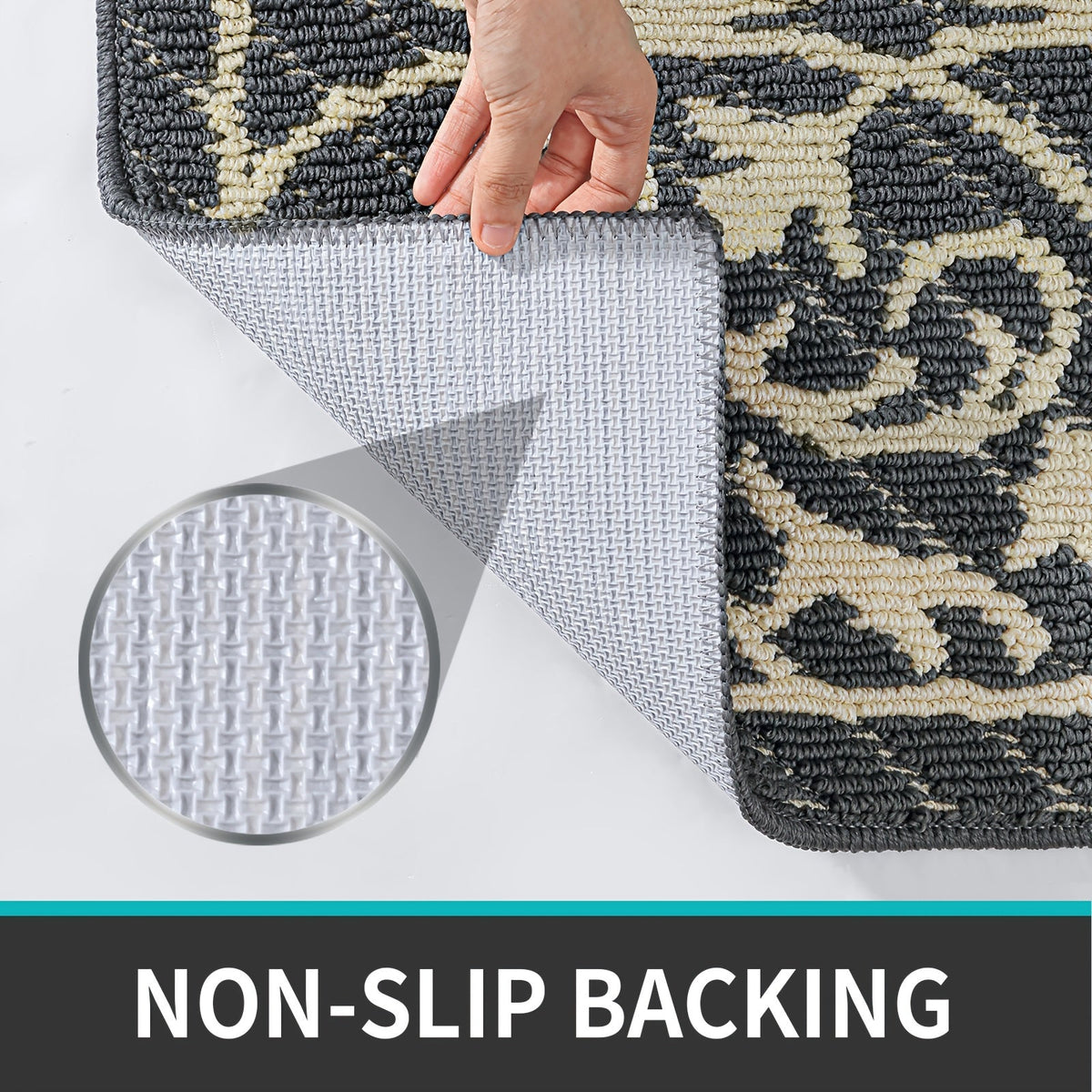 Low Profile Indoor Mat Entryway Rug Non-Slip - 1 Piece