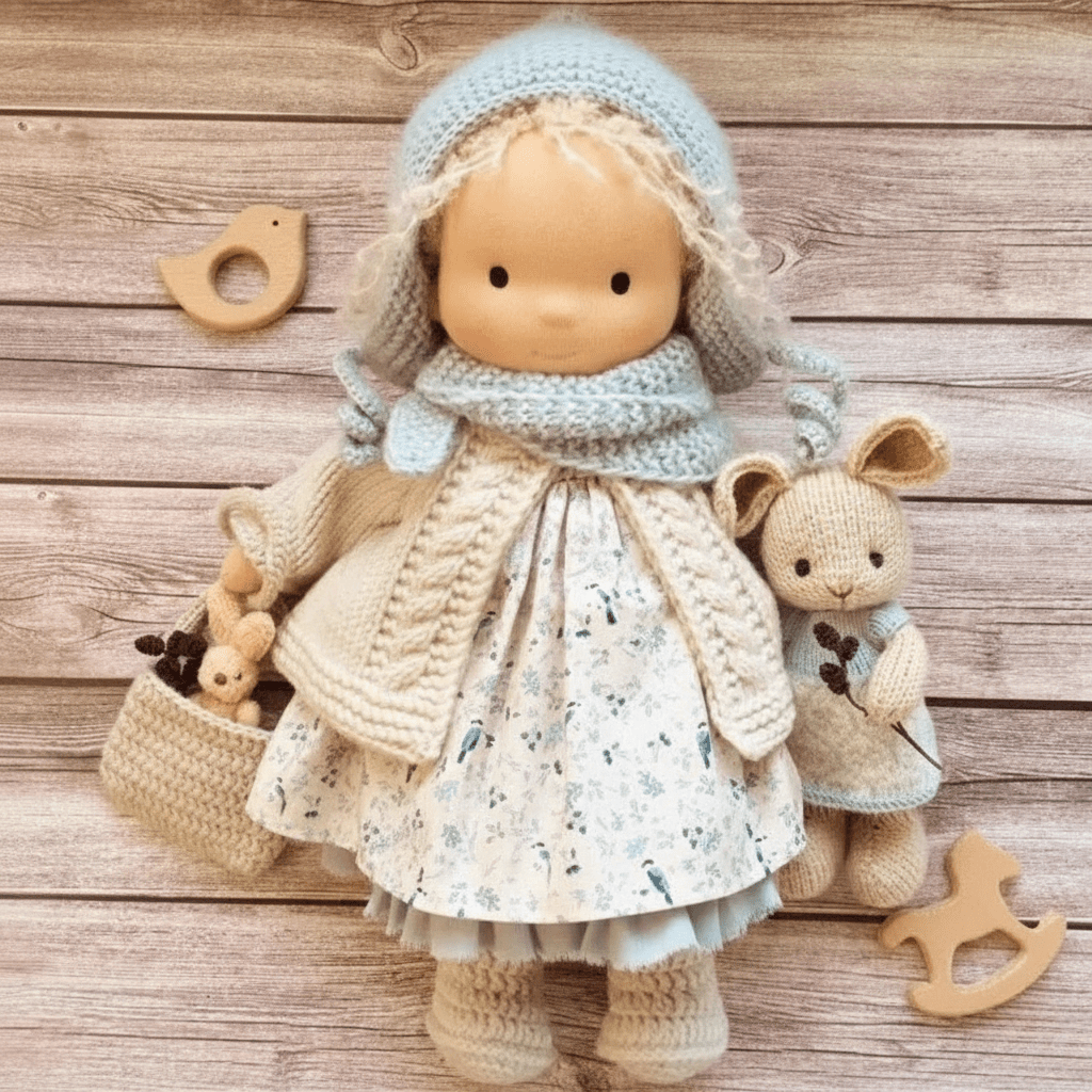 Handmade Cotton Waldorf Doll for Creative Play