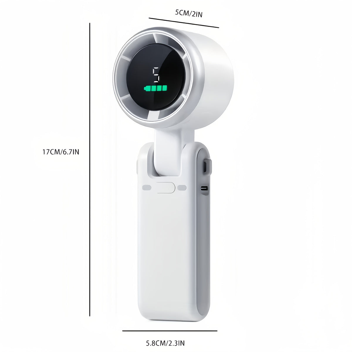 Portable Turbo Handheld Fan – 3-in-1 USB Rechargeable with 5 Speed Settings