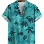 Men's Palm Print Shirt – Casual and Breathable Summer Wear
