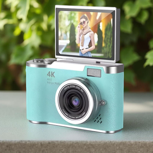 Compact Digital Camera with Swiveling Screen and Digital Zoom
