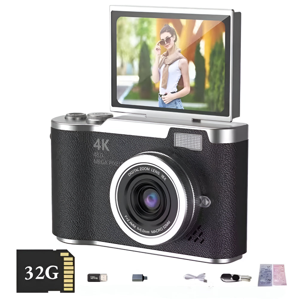 Compact Digital Camera with Swiveling Screen and Digital Zoom